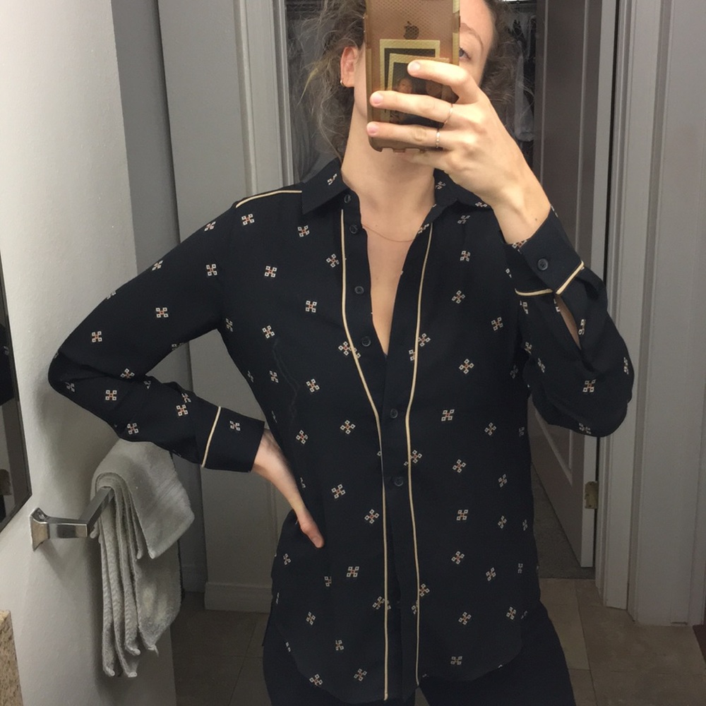 black button down